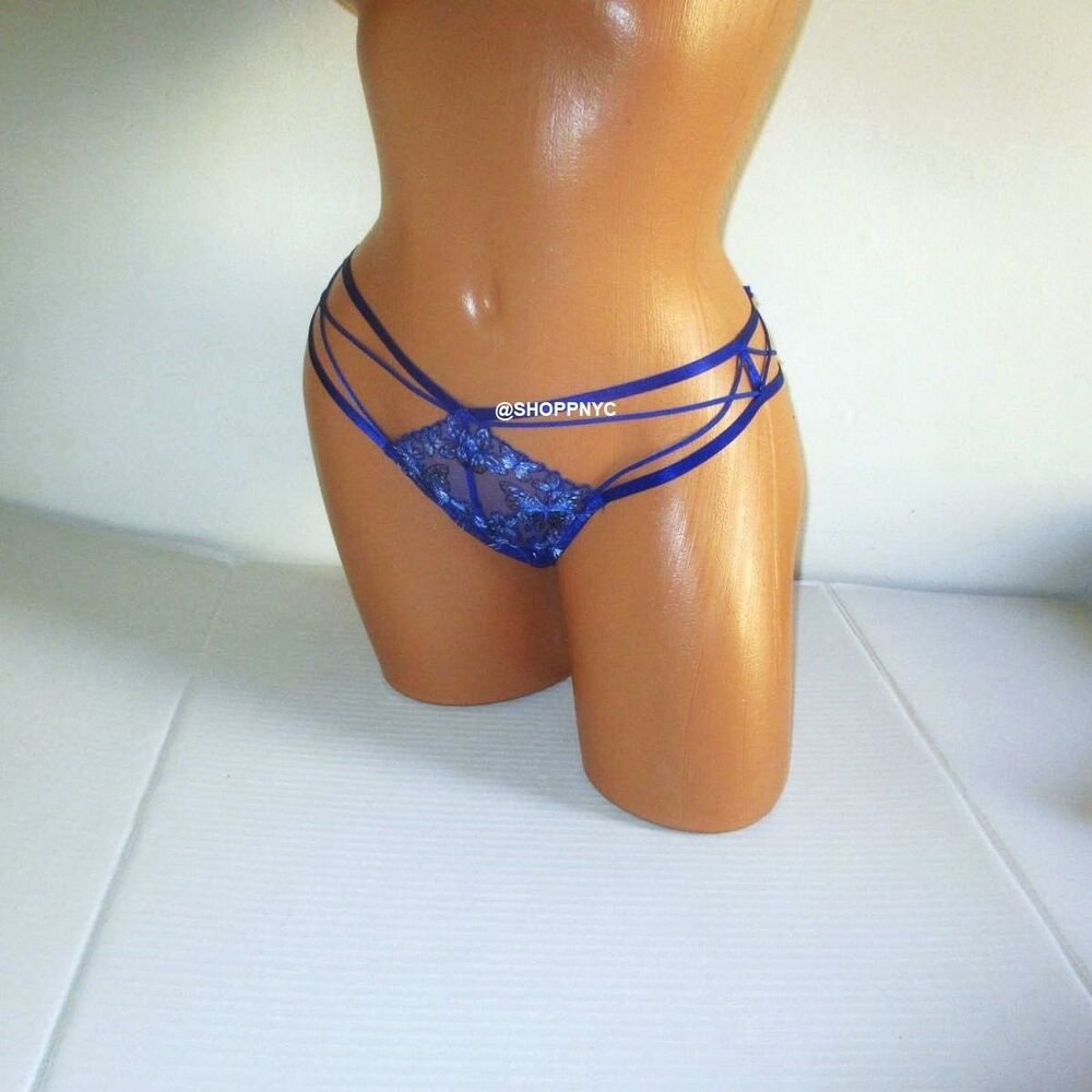 VICTORIA SECRET Very Sexy Strappy Cheeky Panty Embroidered Butterfly M L XL $39 - Picture 5 of 9